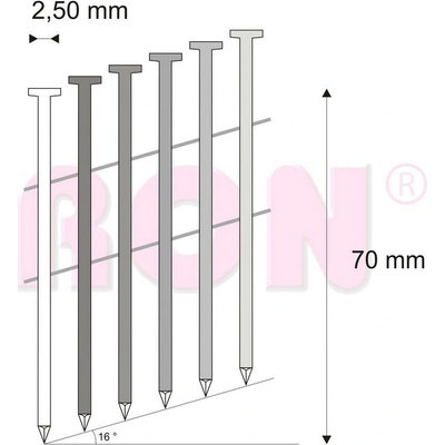 Hřebíky FAC svitek drát 16° 2,5/70 hladké RON, 6000 ks