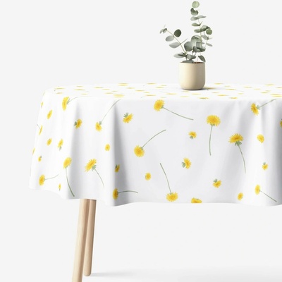 Goldea oválný ubrus 100% bavlněné plátno pampelišky 140x240 cm