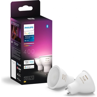Philips LED žárovka Hue White and Color ambiance 4.3W GU10 set 2ks