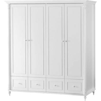 Carmen Четирикрилен детски гардероб с чекмеджета nil - бял (3575156)