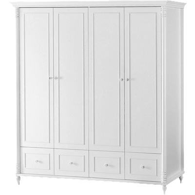 Carmen Четирикрилен детски гардероб с чекмеджета nil - бял (3575156)