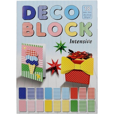 EUROCOM Цветен картон Deco Block, 250g, 24x34cm, 18 листа (32014-А)