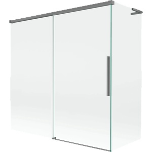 Mexen Rox L параван за вана, двукрилен, раздвижен 160 + 75 x 150 cm, прозрачен, gun metal - 8C9L-160-075-95-00 (8C9L-160-075-95-00)