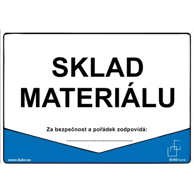 DUKO SKLAD MATERIÁLU Formát: 297 x 210 mm, Materiál: plast 5 mm, samolepící vinylová fólie