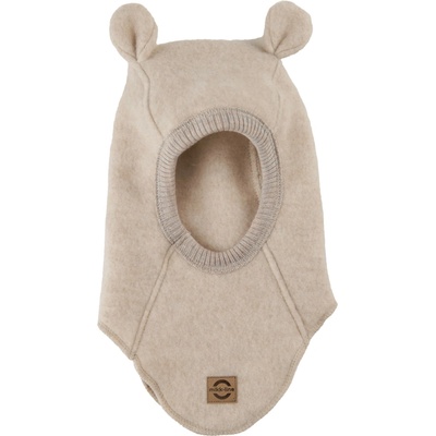 MIKK-LINE Merino kukla detská s uškami krémová Melange Offwhite Mikk Line