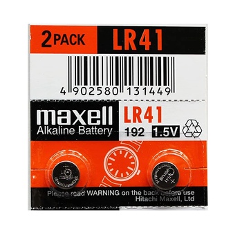 Maxell Бутонна микроалкална батерия lr41 /ag3/ 2бр. 1, 55v в опаковка maxell (ml-ba-lr41)