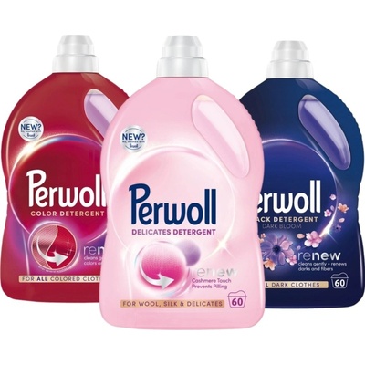 Perwoll Renew Dark Bloom Wool Color prací gel Mix 3 x 3 l 180 PD