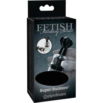 Pipedream Fetish Super Suckers - зърнени смукалки (черно-прозрачни)