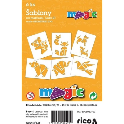 Primo Magic Papírové šablony sada R1 GEOMETRIK ZOO