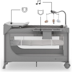 KinderKraft LEODY UP сгъваема бебешка кошара с аксесоари GREY (KCLEODUPGRY00AC) - xmall