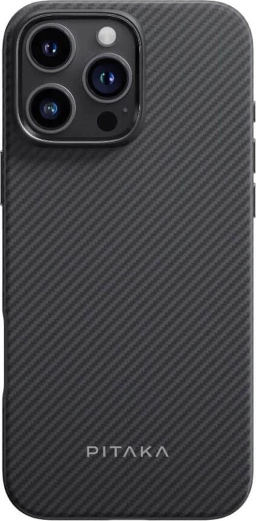 PITAKA Magsafe Калъф за iPhone 16 Pro Max, Pitaka Military-Grade Protective Black/Grey Twill Case, Черен (KI1603PMPA)