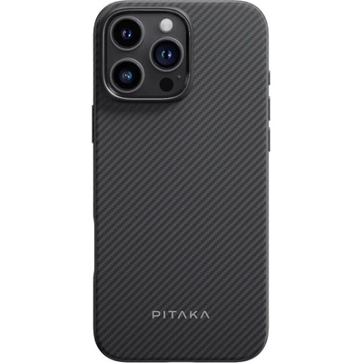 PITAKA Magsafe Калъф за iPhone 16 Pro Max, Pitaka Military-Grade Protective Black-Grey Twill Case, Черен (KI1603PMPA)