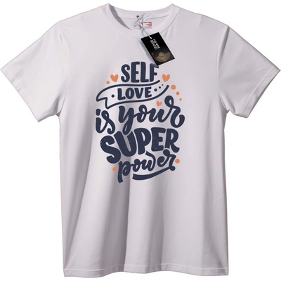 NOONEBRAND Тениска Самообичта е Твоята Суперсила - 2XL, Black