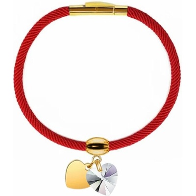 Swarovski e. červený náramok so srdiečkami, Heartsync seb6029