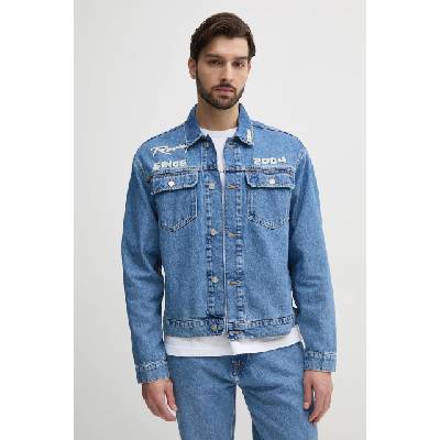 Džínová bunda Red Bull Racing x Pepe Jeans PRINTED RACE JACKET pánská, modrá barva, přechodná, oversize, RM400019R17 XXL