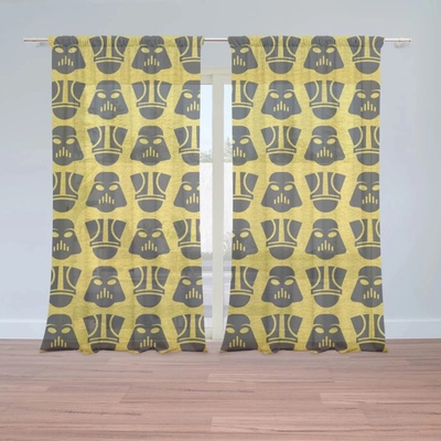 Sablio Záclony Star Wars Stormtroopeři Pattern na žluté: 2ks 150x250cm