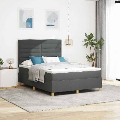 vidaXL s boxspringem s matrací Tmavě šedá textil