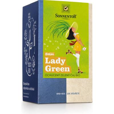 Sonnentor svěží Lady Green bio ochucený zelený čaj 21,6 g balení 6 ks