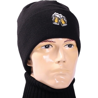 Pletex pletená čepice s výšivkou Pivo