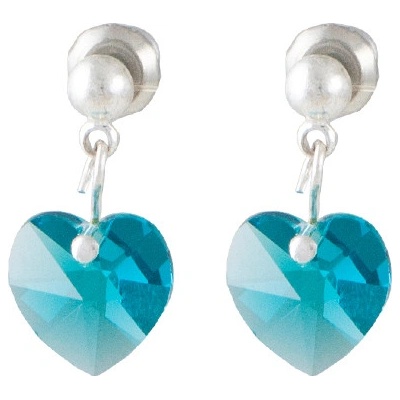 JSB se Swarovski Elements tvar srdce světle modrá 793902 blue zirkon