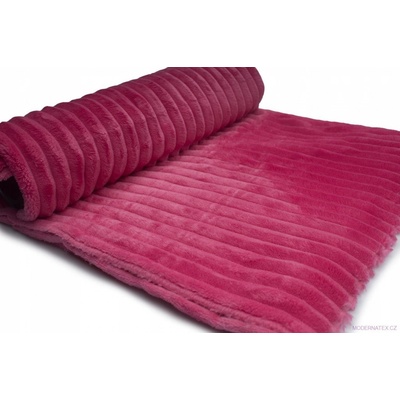 Látka mínky proužky, 300 g/m², šíře 160 cm, metráž, fuchsie