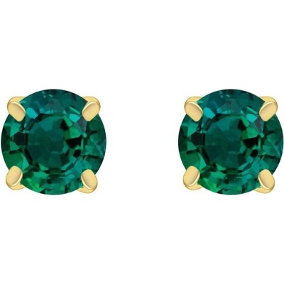 Eppi zlaté náušnice s vytvorenými smaragdmi Fyrnel E39581