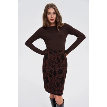 Moodo Прилепнала кафява блуза с дълъг ръкав Moodo Moodo | Kafyav | ЖЕНИ | XS