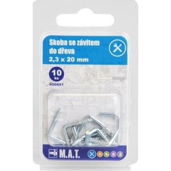 skoba so závitom do dreva 20x2,3mm Zn (10ks)