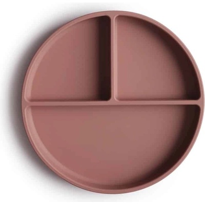 Mushie silikónový tanier s prísavkou 18,4 cm Cloudy Mauve