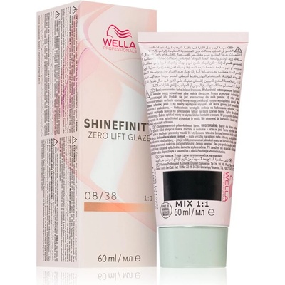 Wella Professionals Shinefinity Zero Lift Glaze demi-permanentní barva na vlasy 08/38 Honey Latte 60 ml