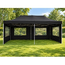 Garthen PROFI 2267 Záhradný párty stan 3x6 m čierny nožnicový