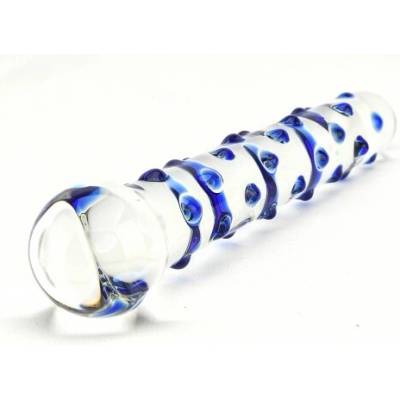 Spectrum Nubby sklenené dildo s guľôčkami na povrchu