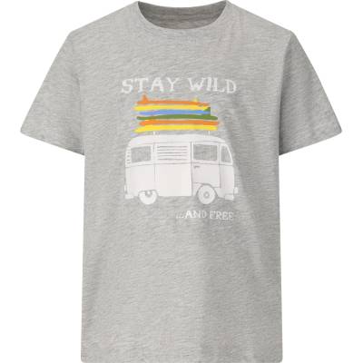 ZIG ZAG Детска тениска ZIG ZAG Kid's Woodtown Melange S/S T-Shirt - Light Grey Melange - размер 110 (EU) (704-5902-0114)