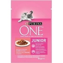 PURINA ONE cat Junior mini filetky s lososom a mrkvou v šťave 26 x 85 g