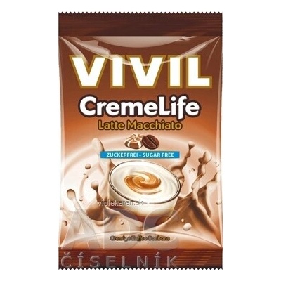 Vivil Creme Life Latte Macchiato drops se smetanovou kávovou příchutí bez cukru 60 g