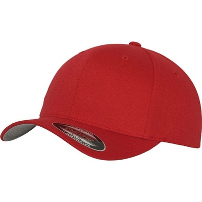 Flexfit 6277 6 panelová vlnená česaná Flexfit červená