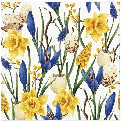 PAW SDL137800 Muscari With Daffodils servítky 3V veľkonočné 20ks 33x33cm