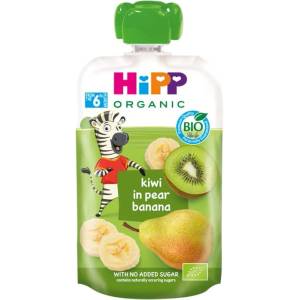 Hipp Био плодова закуска Hipp Hippis - Круша, банан и киви, 100 g (8527)