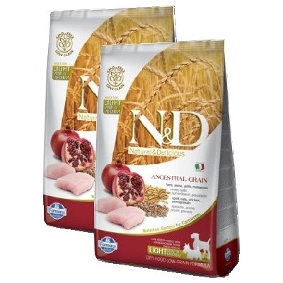 N&D Ancestral Grain Dog Light Medium & Maxi Chicken & Pomegranate 2 x 12 kg