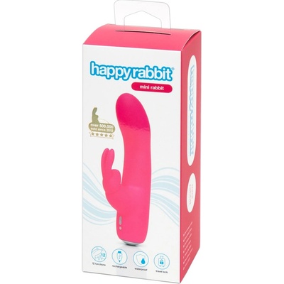 Happyrabbit Mini Rabbit vodotesný dobíjací s pákou na šteklenie ružový