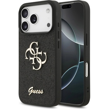 GUESS Калъф GUESS, PU Fixed Glitter 4G Metal Logo за iPhone 17 Pro Max, черен (GUHCP17XHG4SGK)