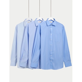 Marks & Spencer Синя риза с нормален силует с дълъг ръкав, 3 бр. Marks & Spencer Marks & Spencer | Sin | МЪЖЕ | 15.5