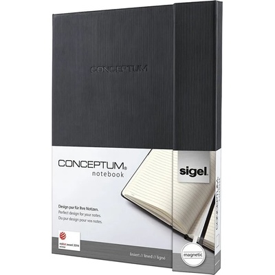 Conceptum Бележник с магнитно затваряне CONCEPTUM Sigel A6 твърда корица, черен (CO172)