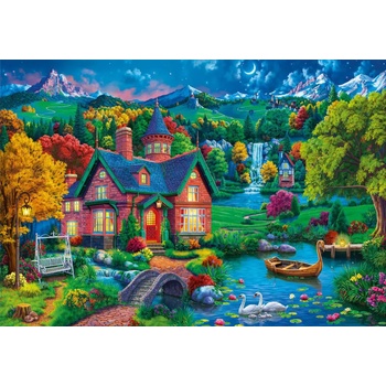 Bluebird Puzzle - Puzzle Colourful House near the Lake - 1 000 piese