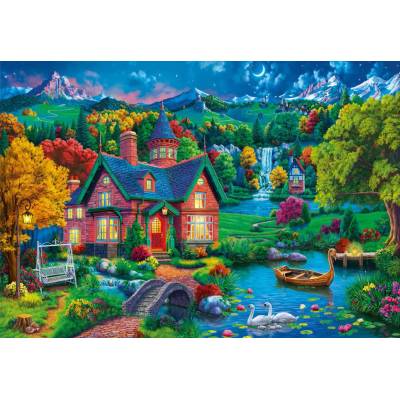 Bluebird Puzzle - Puzzle Colourful House near the Lake - 1 000 piese