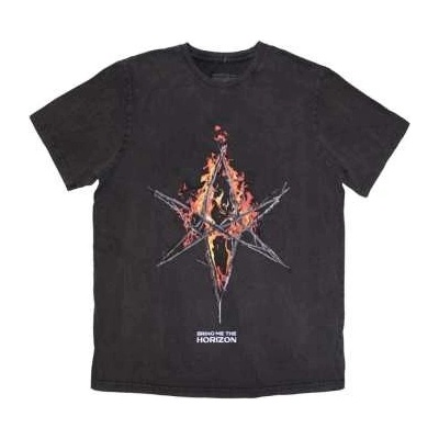 Bring Me The Horizon T-shirt: Flame Hex & Text Logo wash Collection