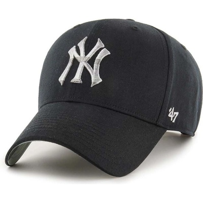 47 brand Памучна шапка с козирка 47 brand MLB New York Yankees в черно с апликация (B.RETMU17GWP.BK)