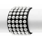 Leather & steel fashion Гривна black snake round rivets 5 rows - lsf1 92