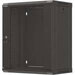 Lanberg Rack Cabinet, 19" wall-mount 12U/540x350 (flat pack) with glass door, Black (WF03-5312-10B) - TechnoGear