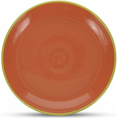 Zelený/oranžový dezertný kameninový tanier ø 18 cm Duo – ONA